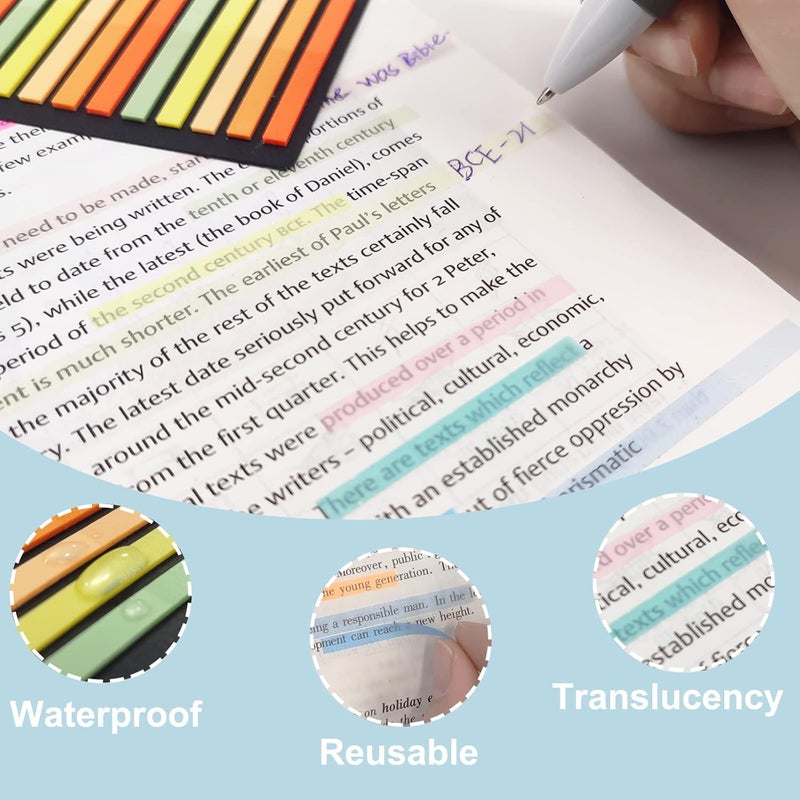 Potanro Sticky Tabs 2300 Pcs Translucent 10 Sheets Highlighter Book Tape Long Highlighting Sticky Tabs for Annotating Books, Aesthetic Office Suppliesbook for Annotating Books - Image 3